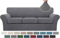 Turquoize 4 Piece Sofa Covers for 3 Cushion Couch Sofa Slipcover Soft Couch by Turquoize