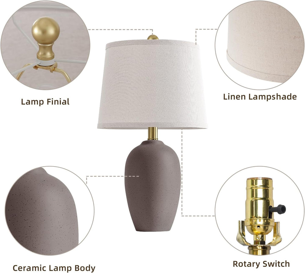 AIEAMPDO 21'' Set of 2 Farmhouse Ceramic Small Table Lamps for Living...