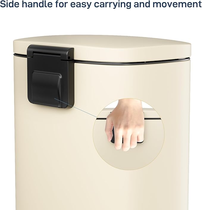Arlopu 8/13.2 Gallon Step Trash Can, Stainless Steel Garbage Bin, Soft-Close - Image 5