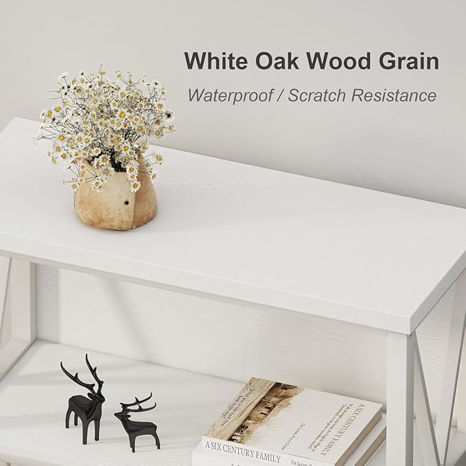 FATORRI Small Bookshelf for Small Space, Short Rustic Low Bookcase, Modern Wo...