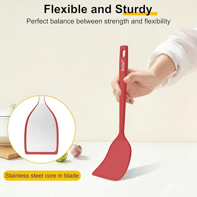 Beijiyi Silicone Spatula Set of 4, 600°F Heat Resistant, BPA Free Kitchen - Image 5