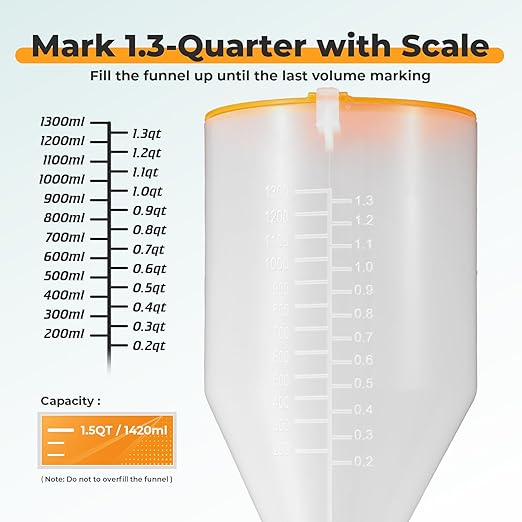 FOUR UNCLES 1.5L Oil Funnel Kit, Universal No-Spill Engine Oil Funnel - Image 5