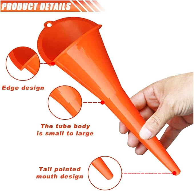 2PCS Long Neck Oil Funnels, Plastic Funnel - Image 3