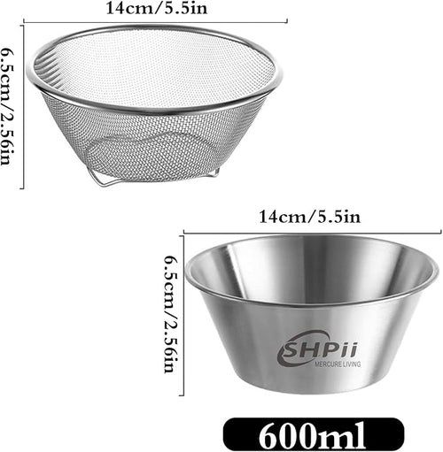 2 Piece Mini 304 Stainless Steel Colander - Image 2
