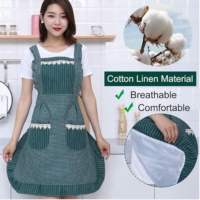 Cute Apron for Women with Pockets, Comfortable Kitchen Apron - Image 3