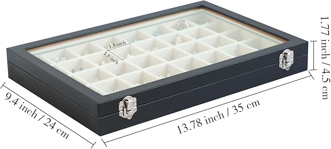 Stratalife Jewelry Organizer 40 Grid Beige Black Jewelry Tray - Image 4