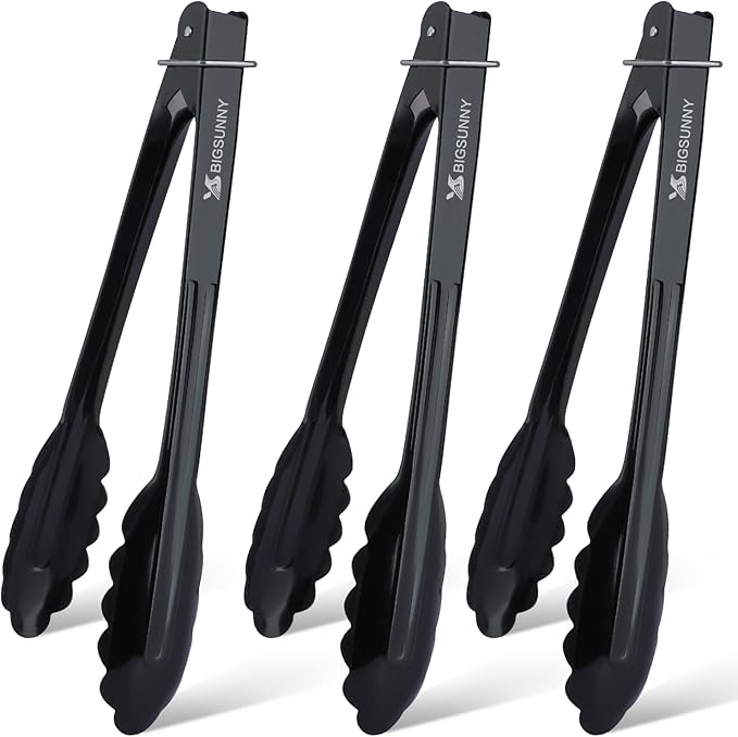 MSY BIGSUNNY 9 Inch Kitchen Food Tongs, Buffet Tongs, Serving Tongs by MSYBIGSUNNY