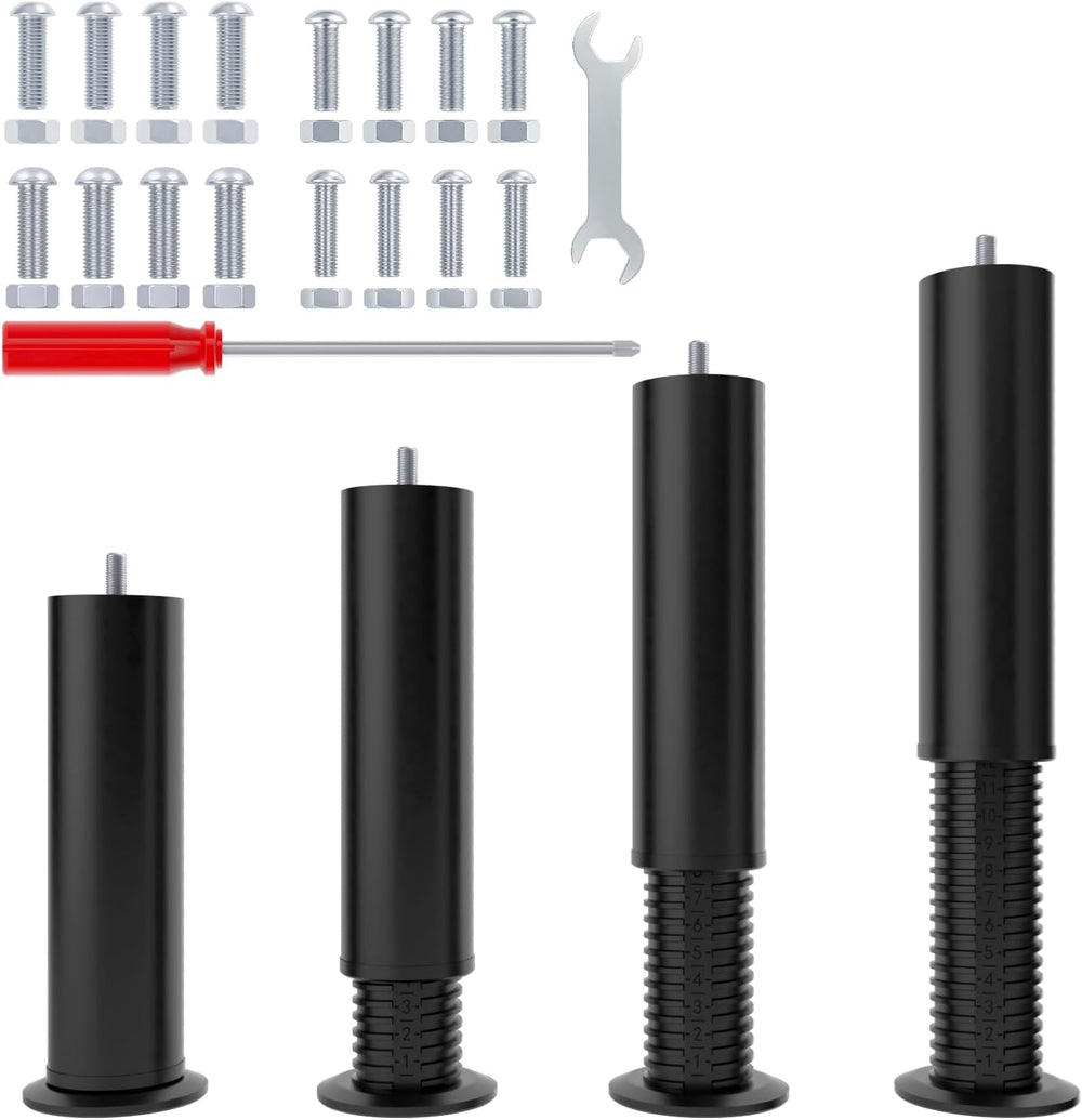 Adjustable 8-12 inch Furniture Legs Metal Replacement Heavy Duty Leg 5/16&quo...