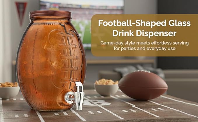 Football Drink dispenser, Glass Beverage Dispenser - Image 2