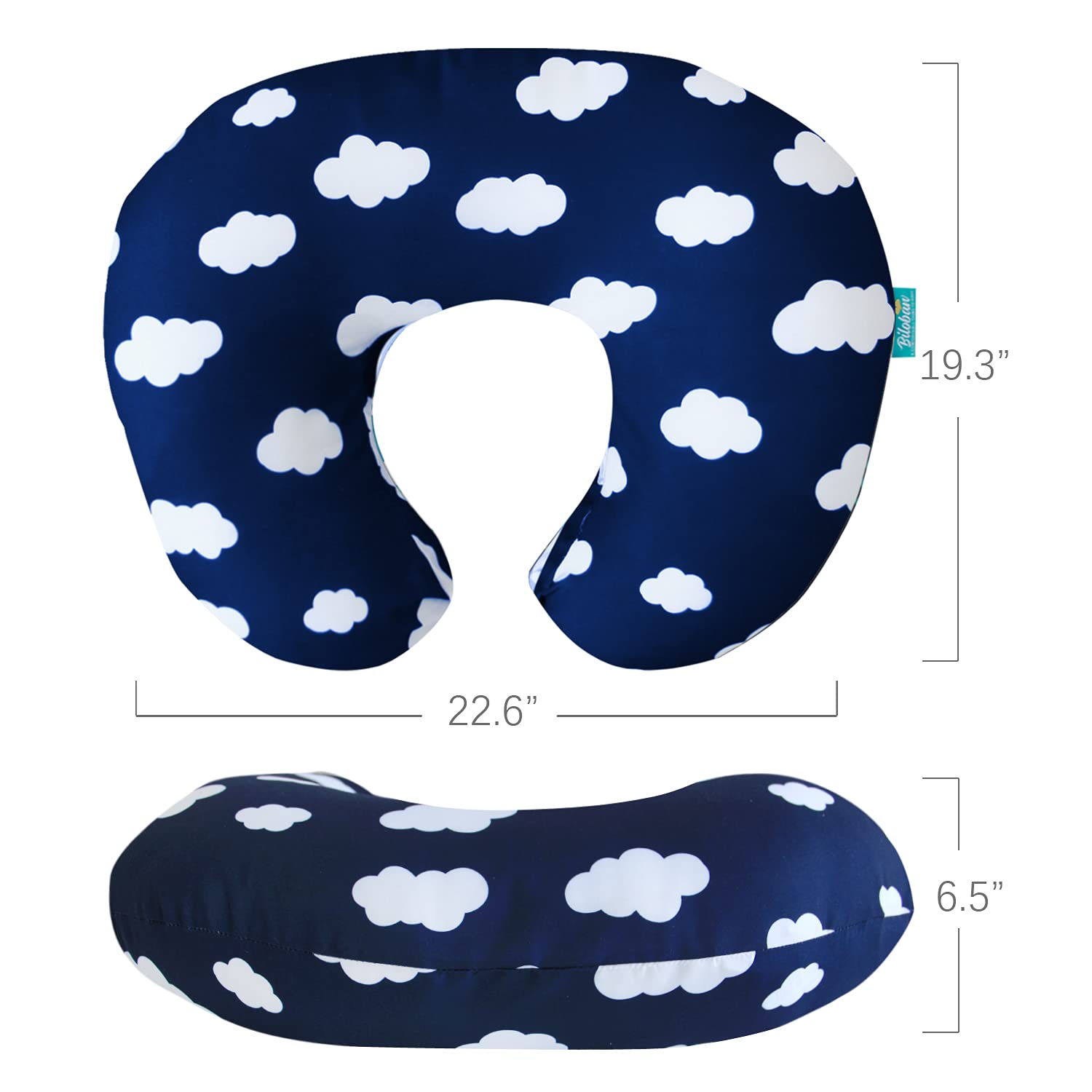 Biloban Nursing Pillow Cover 2 Pack for Boppy Pillow, Navy Cloud & Arrow | Breathable & Skin-Friendly Nursing Slipcovers for Breastfeeding Mom, Machine Washable