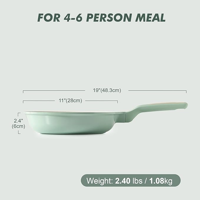 SENSARTE Nonstick Ceramic Frying Pan 11-Inch, Healthy Non Toxic Skillet - Image 7