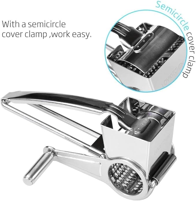 Stainless Steel Single Drum Rotary Cheese Grater, Mozzerella, Vegetables and - Image 5