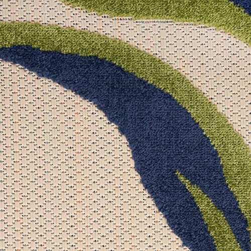 Nourison Home Aloha Multicolor 7'10" x Round Area Rug - Easy Clean, ...