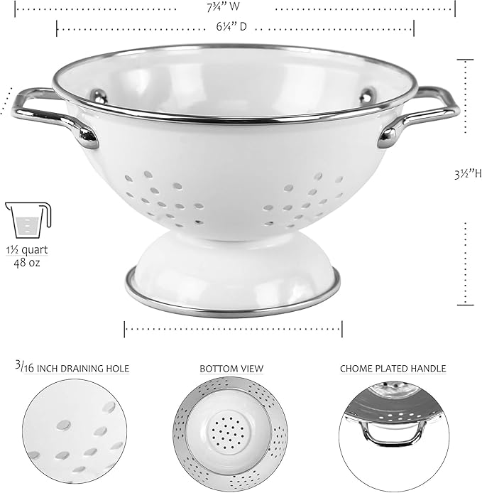 Calypso Basics by Reston Lloyd Powder Coated Enameled Colander, 1.5 Quart - Image 5