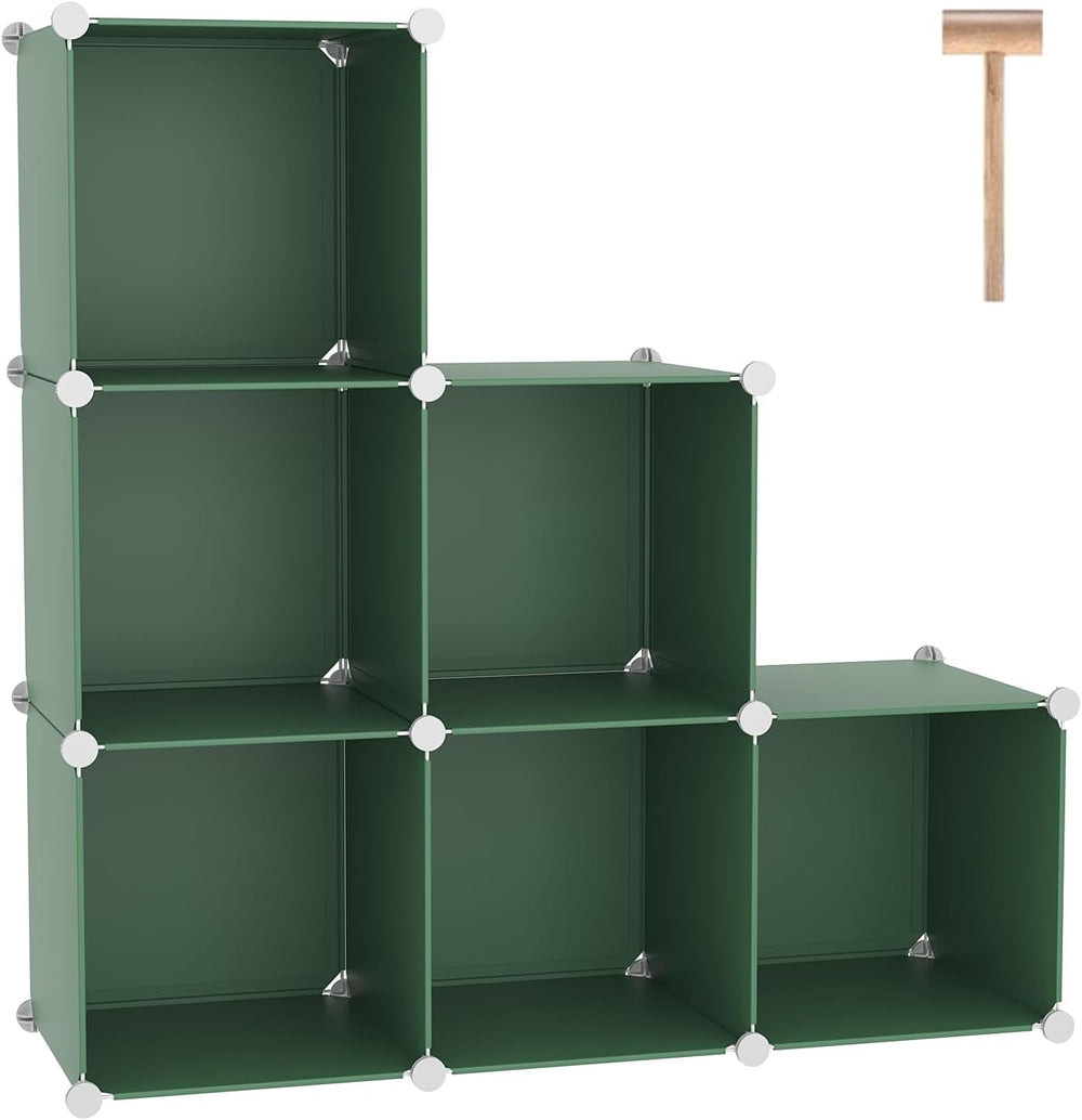 C&AHOME 6-Cube Storage Organizer, Stackable Storage Cubes Shelves, Portable