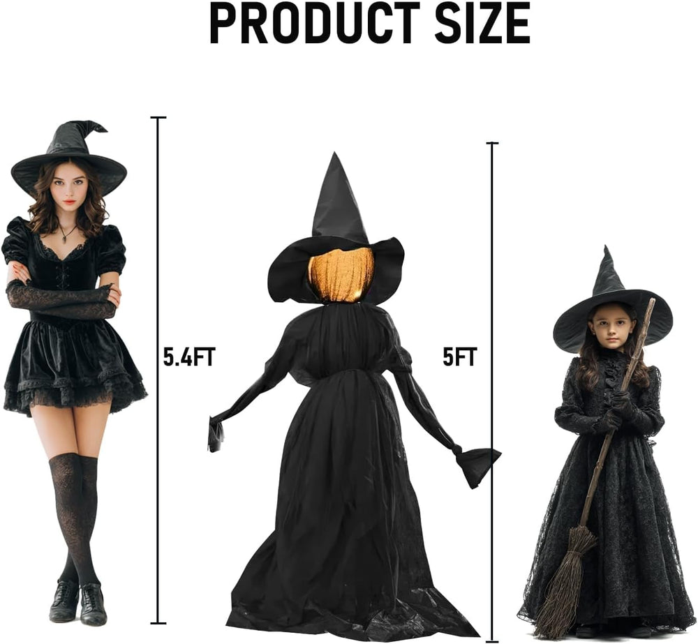 Halloween Witch Decorations Outdoor, 5 FT Set of 3 Light Up Witches Stakes