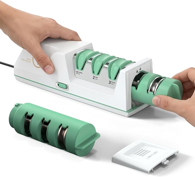 Electric Knife Sharpener with Replaceable Sharpening Head Easy to Change by VIDOMEHomeLLC