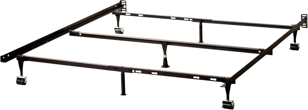 KB Designs Heavy Duty Adjustable Metal Bed Frame - 7 Legs Center Support, No ...