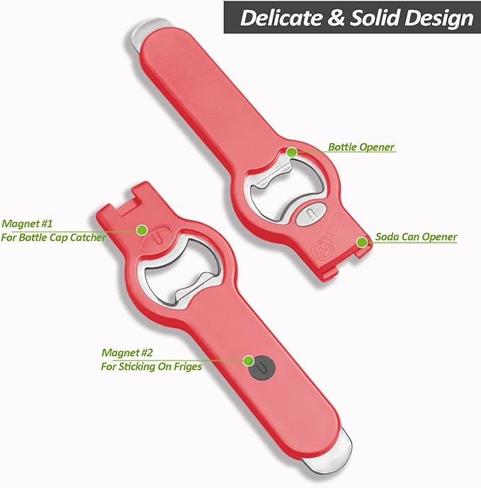 2-in-1 Magnetic Soda Can & Beer Bottle Opener-Dual Magnets - Image 2