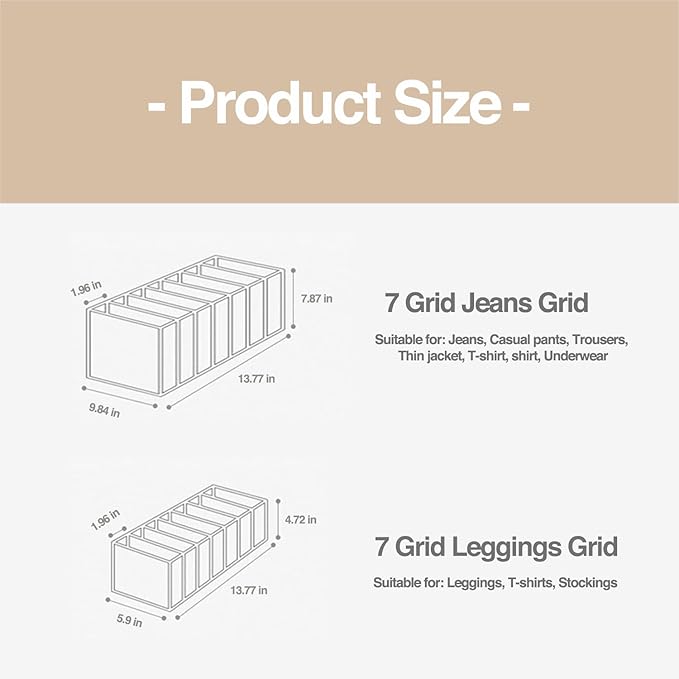 Wardrobe Clothes Organizer 7 Grids Portable Closet Organizer Mesh Separation - Image 7