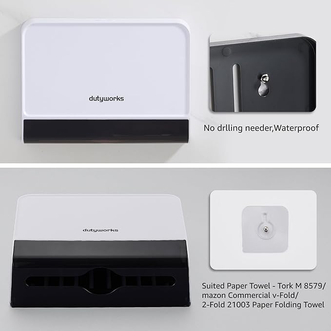 Paper Towel Dispenser Wall Mounted, Trifold/C Fold/Z Fold Paper Towel Holder - Image 7