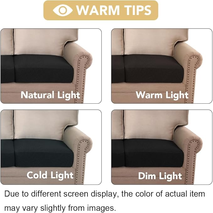 H.VERSAILTEX Stretch Couch Cushion Covers Individual Seat Sofa Chair Slipcovers - Image 7