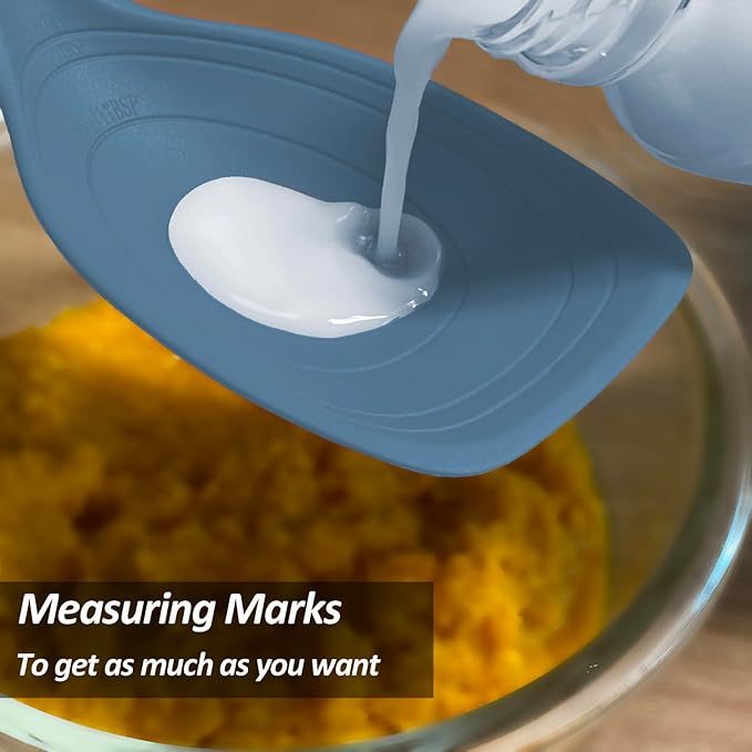 2 Pack Large Silicone Cooking Spoon, Non-Stick Slotted and Solid Spoon set - Image 5