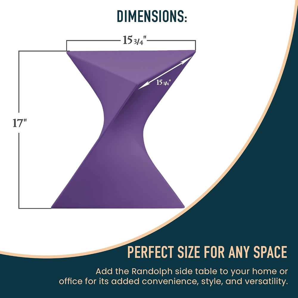 LeisureMod Modern Purple Accent Side Table - Stylish Side Vanity Table for Be...
