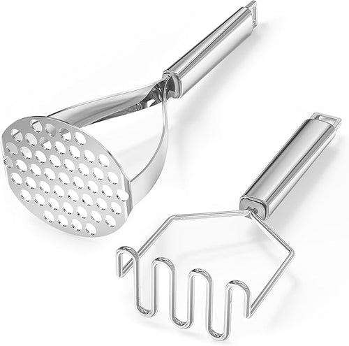 18/0 Stainless Steel Potato Mashers, 10.7-in Kitchen Masher Tool by MUJINON