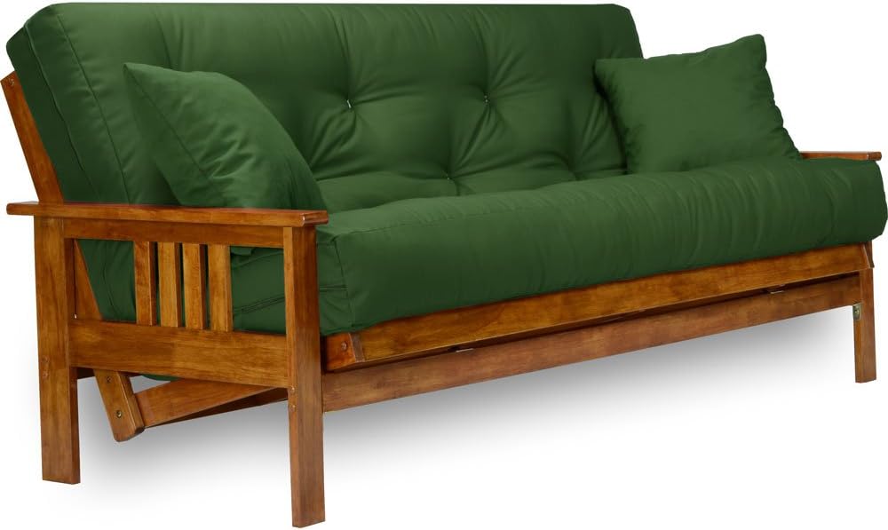 Nirvana Futons Stanford Futon Set - Queen Size, Frame, 8" Mattress, Twil...