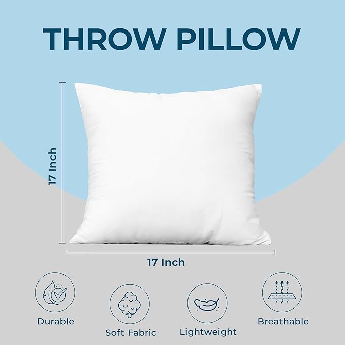 Utopia Bedding Throw Pillows – 17 x 17 Inches Down Alternative Pillows - Image 3
