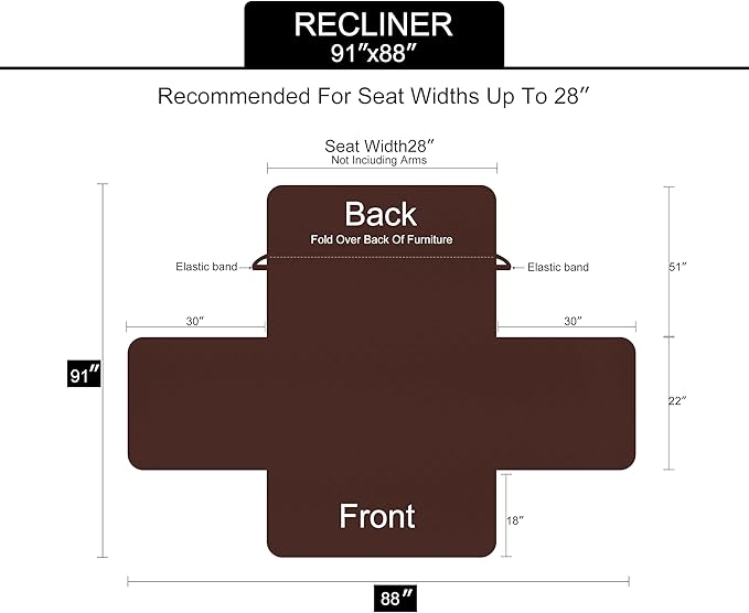 U-NICE HOME Recliner Chair Covers Reversible Chair Cover Pet Covers - Image 6
