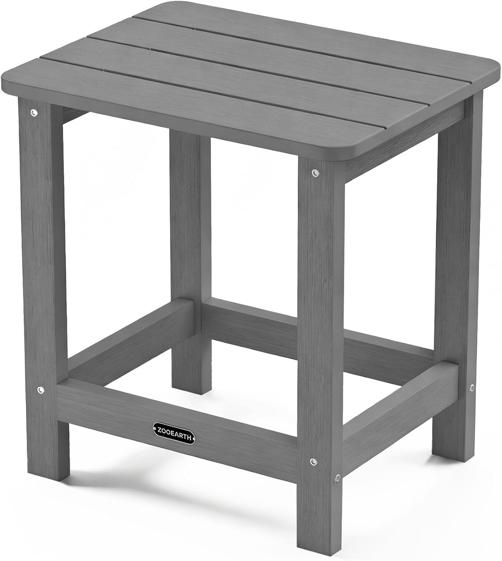 Square Outdoor Side Table, Patio End Table for Adirondack Chair, Gray
