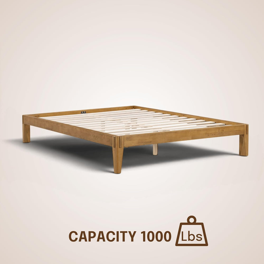 Sapa Solid Wood Platform Bed Frame – Minimalist, Japanese Joinery, No Box Spr...