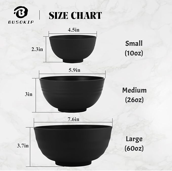 Black Wheat Straw Bowls, 10 OZ Unbreakable Snack Bowls Set of 8, Alternative - Image 4