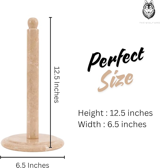 Handmade Ivory Marble Paper Towel Holder – Beige or Ivory Natural Stone - Image 5