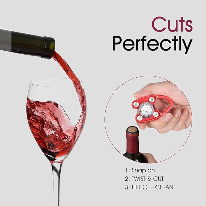 GOBETTER 4 Pcs Wine Foil Cutter Magnetic Design, 4 Stainless Blades Foil - Image 5
