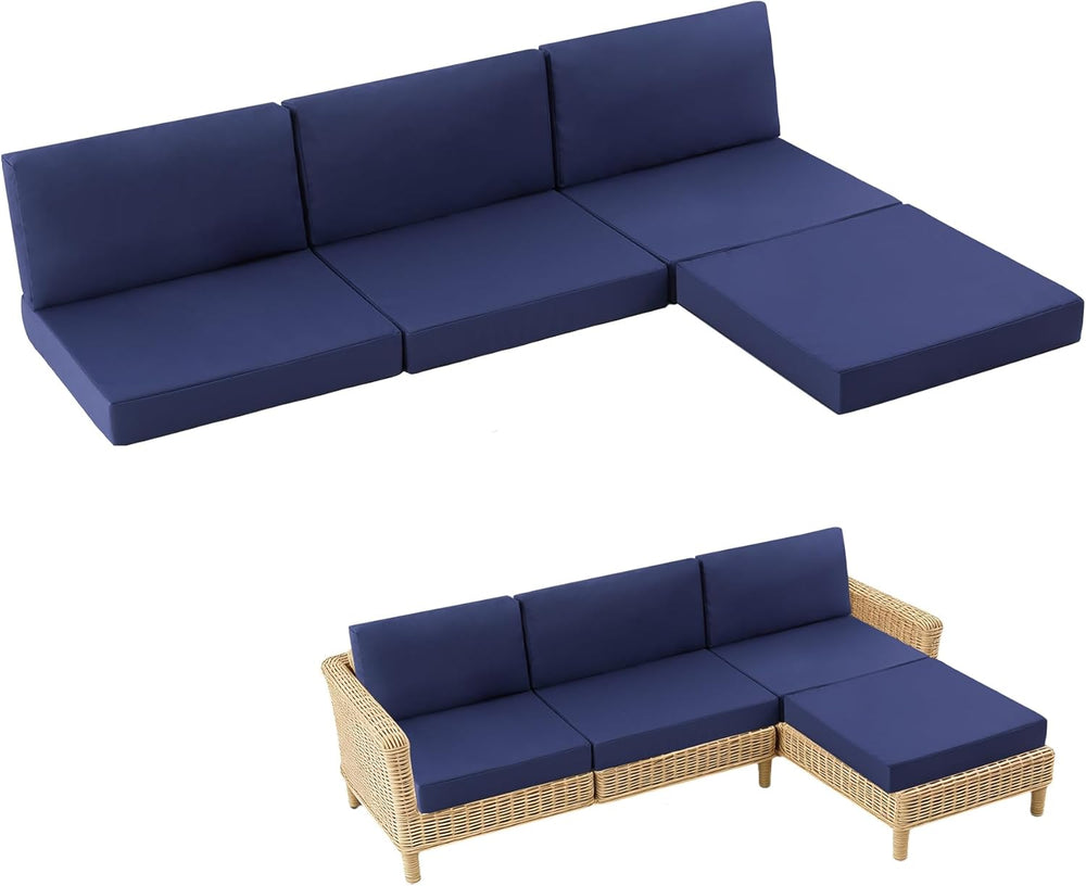 7-Piece Patio Furniture Cushions Set, Replacement Outdoor Cushions for 4-Seat...