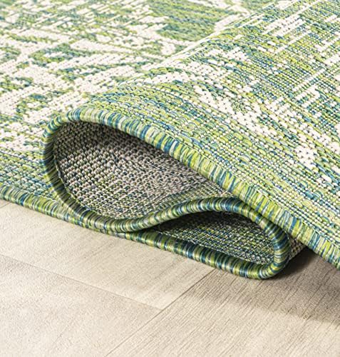 JONATHAN Y Weave Floral Indoor Outdoor Area Rug 4X6 Cream/Green, Tela Bohemia...