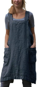 VLZUFE Cotton Linen Apron for women Cross Back Apron Pinafore Dress for Baking by Unknown