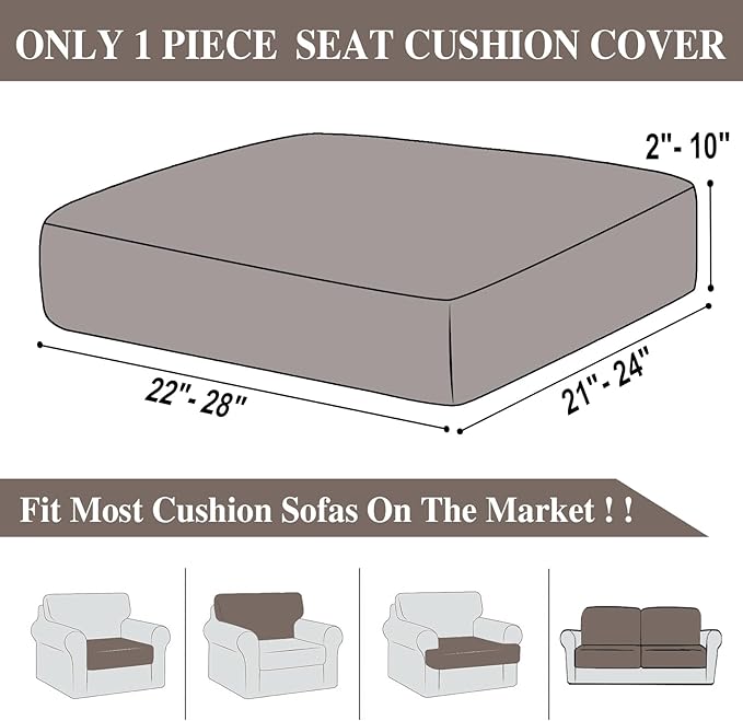 Couch Cushion Cover Seat Cushion Cover Stretch Armchair Cover Separate - Image 6