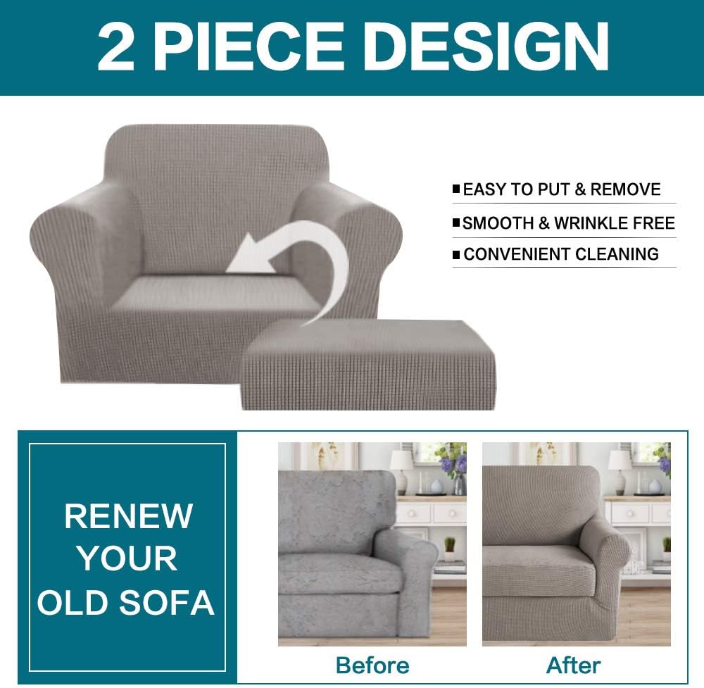 Turquoize 2 Piece Chair Covers Chair Slipcovers for Living Room Armchair Sofa...