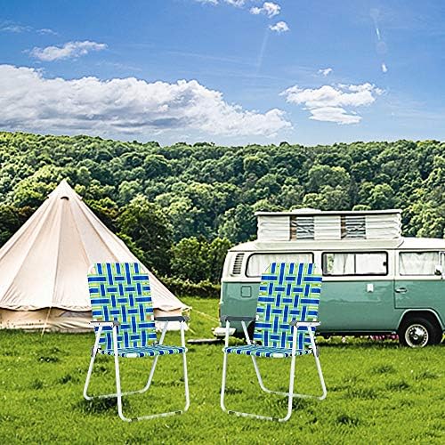 VINGLI Patio Lawn Webbed Folding Chairs Set of 2, Outdoor Beach Portable Lawn...