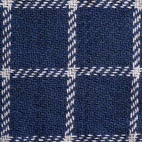 DII Transitional Checked Plaid Woven Throw, 50x60, French Blue