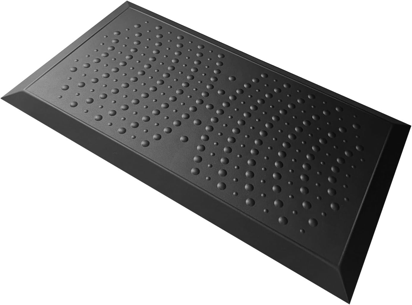 Extra Thick Anti Fatigue Kitchen Floor Mat 0.8 inch Comfort Standing Mat, Office Standing Desk Mat, Kitchen Rug, Massage Points Comfort Mat, 140D PU Foam (Black, 17'' x 22'')
