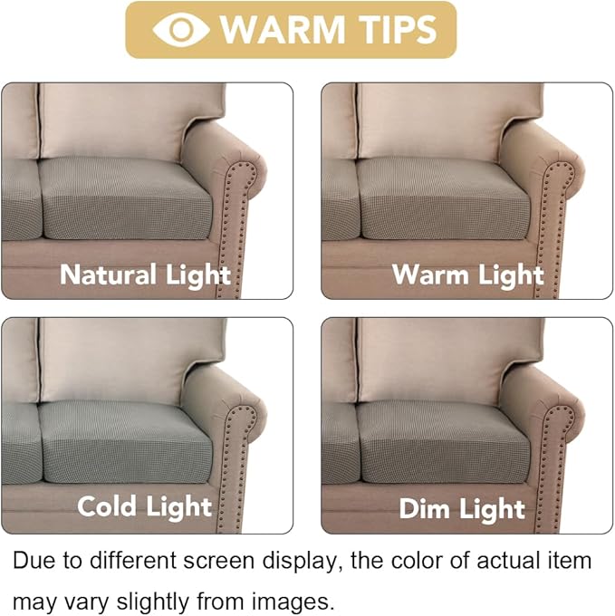 H.VERSAILTEX Stretch Couch Cushion Covers Individual Seat Sofa Chair Slipcovers - Image 7