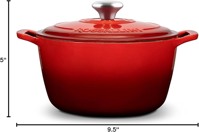 ROSSALLINI Signature Enameled Cast Iron Dutch Oven, Non-Stick Serving Pot - Image 10