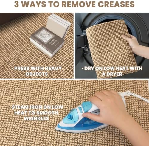 EARTHALL Woven Area Rugs 5x7 Ft Washable Living Room Rugs Non Slip Rubber Bac...