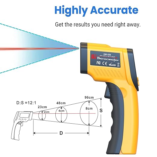 DEASOMIYE Infrared Laser Thermometer, Digital Infrared Laser Thermometer Gun - Image 4