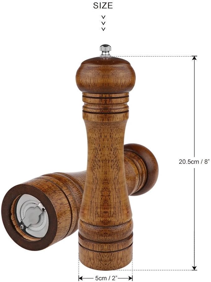 2PCS Salt and Pepper Grinder, Solid Wood Sea Salt and Pepper Shakers, Pepper - Image 8